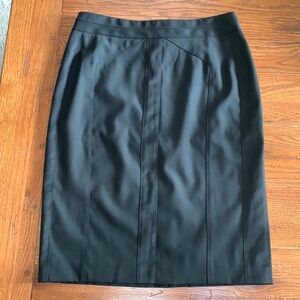 Ann Taylor Black Wool Blend Pencil Skirt Women’s Lined Back Slit NWT Size 10